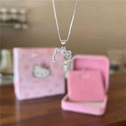 Hello Kitty Pink Crystal Necklace