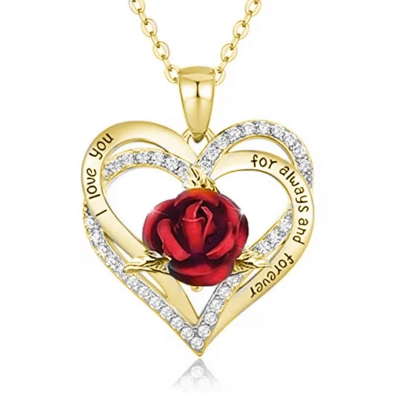 Rose Heart Necklace